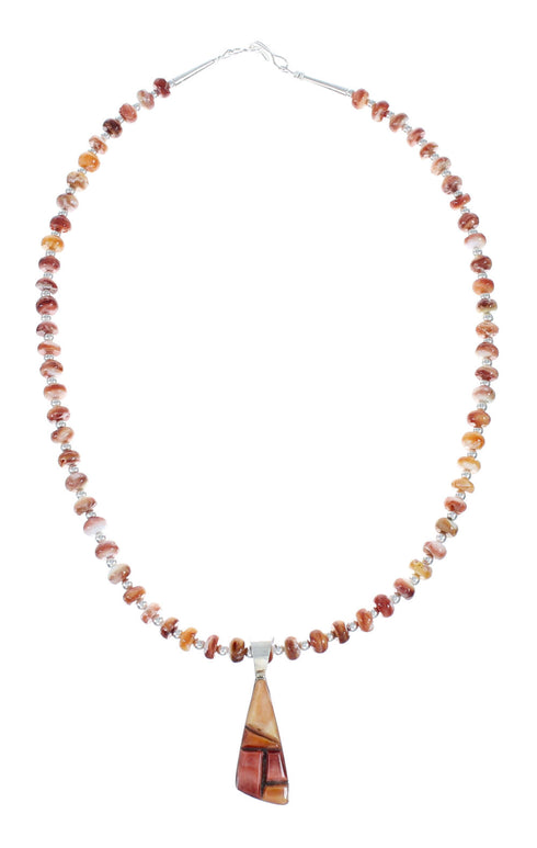 Navajo Oyster Shell Genuine Sterling Silver Bead Necklace Set JX130643